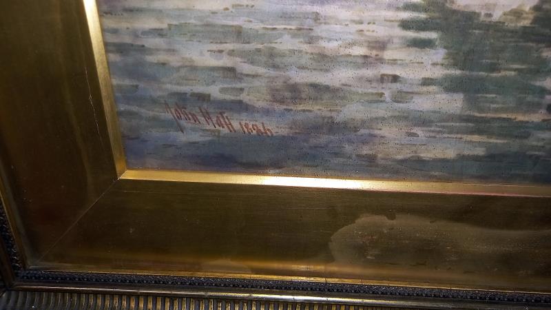 A large Victorian seascape oil painting dated 1886, COLLECT ONLY. - Image 2 of 2