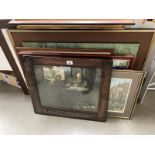 A quantity of old framed prints
