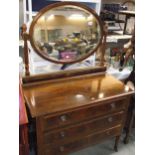 An Edwardian mirror back dressing table, COLLECT ONLY