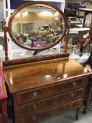 An Edwardian mirror back dressing table, COLLECT ONLY