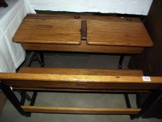 An early 20th century double school desk, COLLECT ONLY