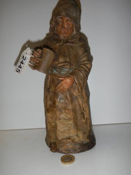 A 19th century stoneware bell in the shape of a monk, (no clanger). - Image 6 of 7