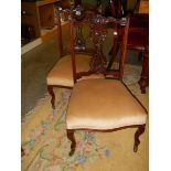 A good pair of Victorian mahogany bedroom chairs. COLLECT ONLY.