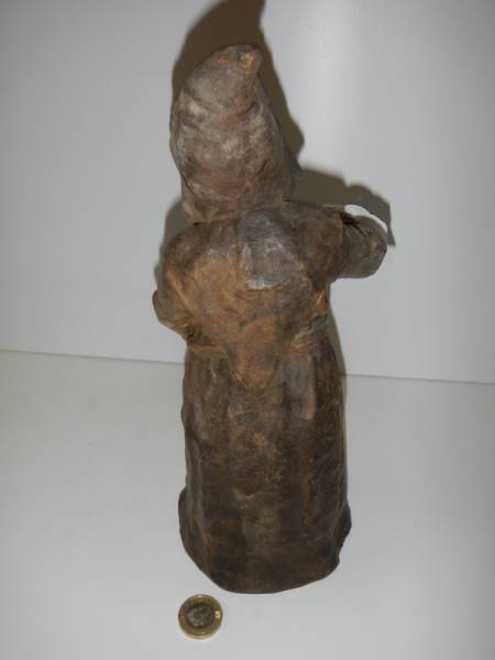 A 19th century stoneware bell in the shape of a monk, (no clanger). - Image 5 of 7