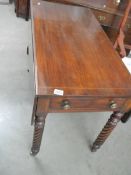 A Victorian mahogany barley twist leg Pembroke table. COLLECT ONLY.