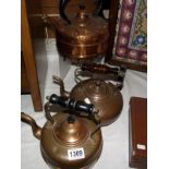 3 copper kettles