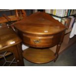 A pine corner wash stand with single drawer COLLECT ONLY