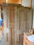 Four old pine doors, COLLECT ONLY.