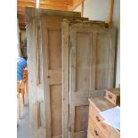 Four old pine doors, COLLECT ONLY.