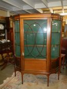 A superb late Victorian mahogany inlaid display cabinet. COLLECT ONLY.