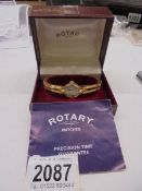 A boxed ladies Rotary wristwatch first purchased in 1983, in working order.