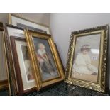 A quantity of good gilded frame pictures mainly in Pears style