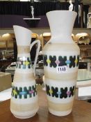 2 West German bay Keramik pieces, a tall vase and ewer 1a/f