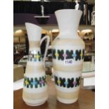 2 West German bay Keramik pieces, a tall vase and ewer 1a/f