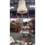 A brushed antiqued brass floor standing standard lamp COLLECT ONLY