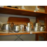 A quantity of metal teapots etc.,
