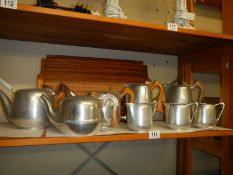 A quantity of metal teapots etc.,