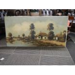 A good rural scene oil on canvas signed Marris, COLLECT ONLY.