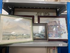 Five framed and glazed prints and pictures
