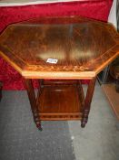 A Victorian rosewood occasional table with galleried under shelf, COLLECT ONLY.