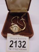A 9ct gold vintage Rotary wrist watch, total weight 14.8 grams, in working order.