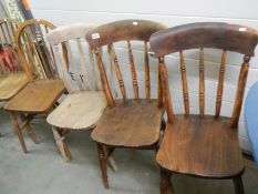 Five old kitchen chairs, COLLECT ONLY.