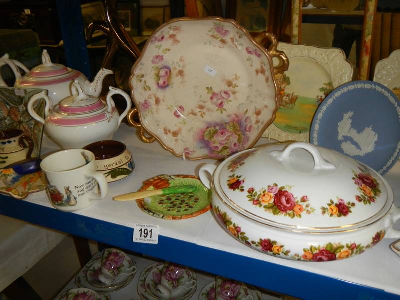 A mixed lot of ceramics including tureen, tea pot etc., - Image 2 of 3