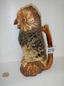 A 20th century ceramic owl jug.