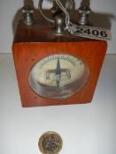 A Differential galvanometer mounted in a wooden case - portable, circa 1920's.