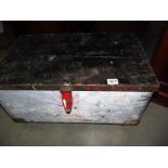 An antique pine tool chest 67cm x 40cm x 35cm COLLECT ONLY