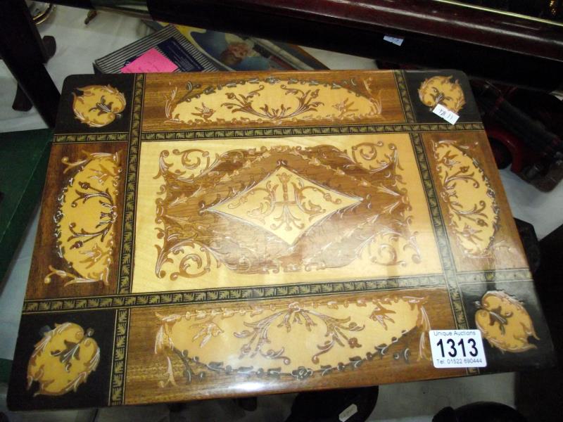 An Italian inlaid musical side table 37cm x 27cm x 43cm - Image 3 of 3