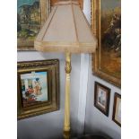 An early 20th century standard lamp with 1920's shade. COLLECT ONLY.