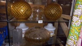 A good selection of vintage glass lampshades COLLECT ONLY