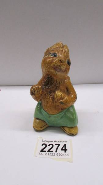 A rare Pendelfin figure of a rabbit with a catapult.