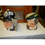 Two Royal Doulton character jugs.