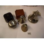 3 vintage electric bells, 1 on bakelite, 1 on boxwood and 1 other