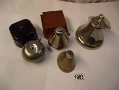 3 vintage electric bells, 1 on bakelite, 1 on boxwood and 1 other