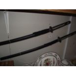 2 decorative ornamental Japanese style swords COLLECT ONLY