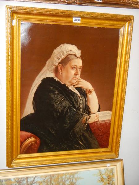 A gilt framed study of Queen Victoria, COLLECT ONLY.