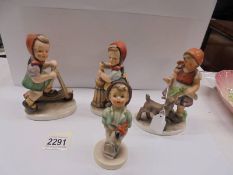 Three Friedel figures and a Goebel figure.