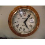 A Magnetta French Brillie pulse sync wall clock for use with GPO type master clock 1940's COLLECT