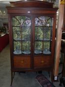 An Edwardian inlaid display cabinet. COLLECT ONLY.