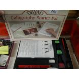 A boxed calligraphy set.