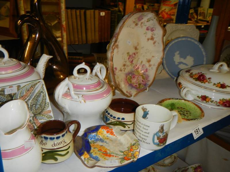 A mixed lot of ceramics including tureen, tea pot etc., - Image 3 of 3