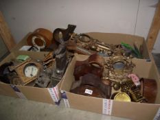 A large quantity of clock cases, movements and barometers (for spares or repairs), COLLECT ONLY
