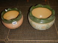 Two Langley ware jardiniere's, COLLECT ONLY.