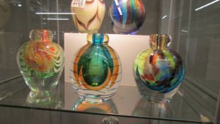 Five studio glass specimen vases.