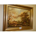 A gilt framed rural scene, COLLECT ONLY,