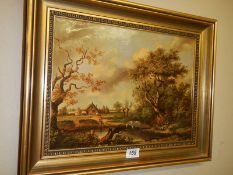 A gilt framed rural scene, COLLECT ONLY,