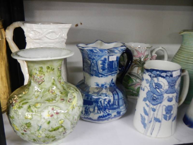 A mixed lot of jugs including blue and white, COLLECT ONLY. - Image 2 of 4